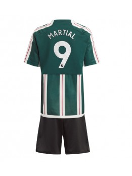 Otroški Nogometna dresi replika Manchester United Anthony Martial #9 Gostujoči 2023-24 Kratek rokav (+ hlače)